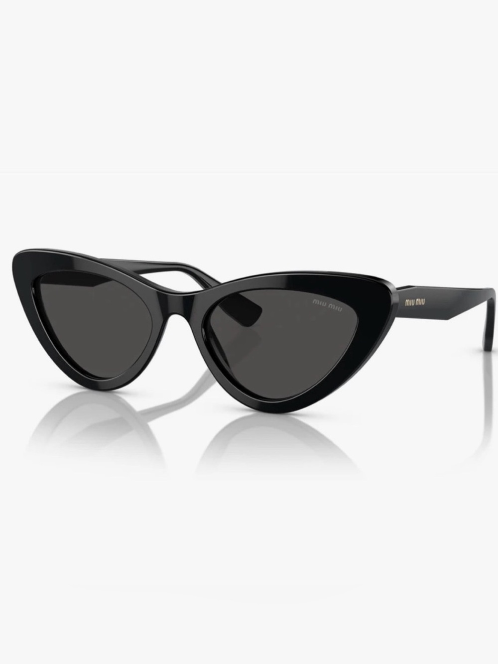 Miu Miu Glossy Black Cat-Eye Sunglasses
